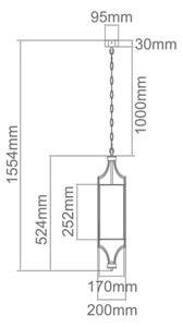 Open Design OR80568 - Полилей на верига LUNGA 1xE27/15W/230V месинг/бял