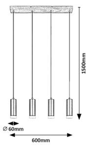 Rabalux 72124 - Пендел TORAS 4xGU10/5W/230V дъб