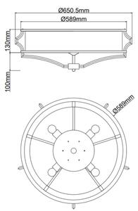 Open Design OR84436 - Таванно осветително тяло STESSO 4xE27/12W/230V Ø 65 см месинг/бял