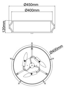 Open Design OR84399 - Потолно осветително тяло PIRELO 3xE14/12W/230V Ø 45 см, лъскав хром