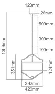 Open Design OR80926 - Полилей на прът STESSO 4xE27/15W/230V Ø 42 см месинг/бял
