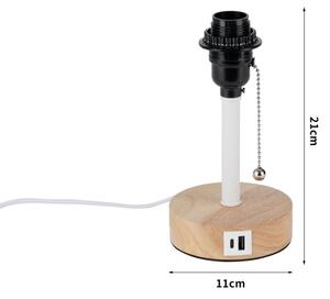 Brilagi - Настолна лампа с USB порт TABLON 1xE27/25W/230V дъб/бяла
