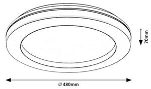 Rabalux 71003 - LED Димируем плафон COOPERIUS LED/47W/230V + д.у