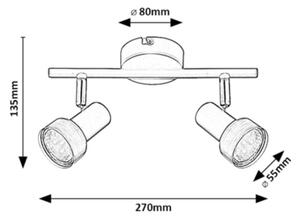 Rabalux 73012 - Таванен спот KONRAD 2xGU10/50W/230V