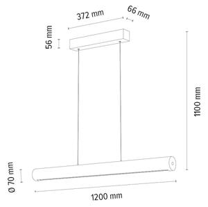 Spot-Light 1017401200000-LED Димируем пендел CONOR LED/34,5W/230V дъб