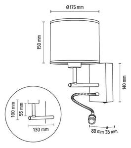 Spot-Осветление 57291974 - Аплик BOHO 1xE27/25W + LED/1W/230V дъб