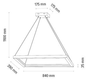 Spot-Осветление 1027402300000-LED Димируем пендел LEGNO 2xLED/33W/230V дъб