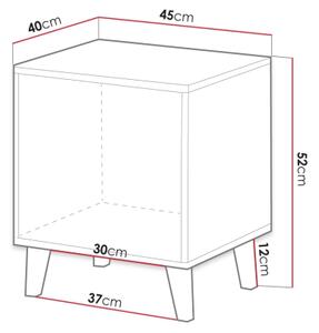 К-кт 2x Нощно шкафче VAMOS 52x45 см антрацит