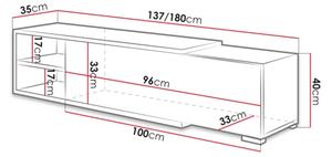 TV маса CLIF 40x180 см бял