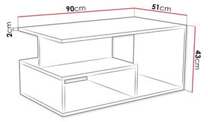 Масичка за кафе PRIMA 43x90 см бял