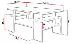 Масичка за кафе CUBE 50x110 см бял