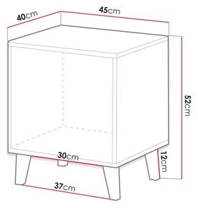 К-кт 2x Нощно шкафче VAMOS 52x45 см кафяв