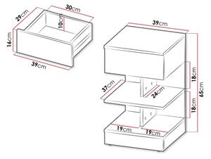 Нощно шкафче OBENITA 65x39 см бял