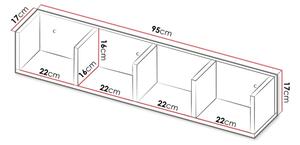 Етажерка LOTIKO 17x95 см бял