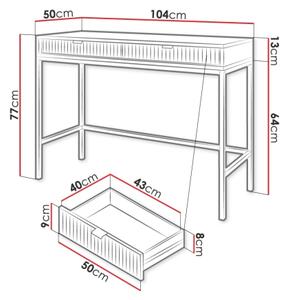 Помощна маса NOVA 77x104 см сив/черен