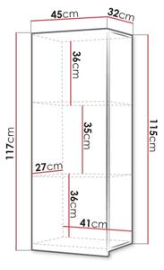 Стенен шкаф CALABRINI 117x45 см бял