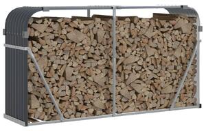 VidaXL Поставка за дърва, антрацит, 180x45x100 см, поцинкована стомана