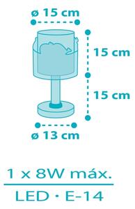 Dalber 61171T - Детска малка лампа WHALE DREAMS 1xE14/8W/230V син