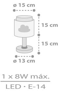 Dalber 76011E - Детска малка лампа BABY DREAMS 1xE14/8W/230V сив