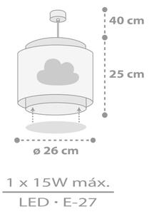 Dalber 76012E - Детски полилей BABY DREAMS 1xE27/15W/230V сив