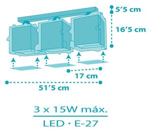 Dalber 63353 - Детска плафониера ROCKET 3xE27/15W/230V