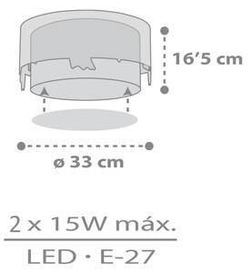 Dalber 61276 - Детска плафониера LOVING DEER 2xE27/15W/230V