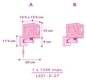 Dalber 63239S - Детски аплик MOONLIGHT 1xE27/15W/230V розов