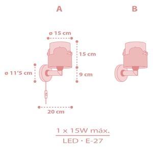 Dalber 61179S - Детски аплик WHALE DREAMS 1xE27/15W/230V розов