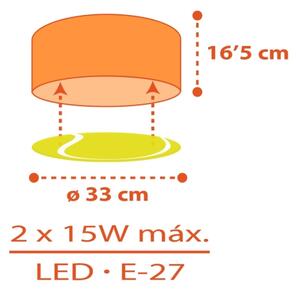 Dalber 41756 - Детска плафониера TENNIS 2xE27/15W/230V