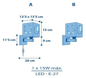 Dalber 63239T - Детски аплик MOONLIGHT 1xE27/15W/230V син