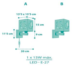 Dalber 63239H - Детски аплик MOONLIGHT 1xE27/15W/230V зелен