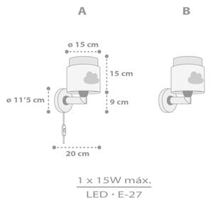 Dalber 76019E - Детски аплик BABY DREAMS 1xE27/15W/230V сив