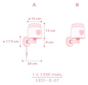 Dalber 76019S - Детски аплик BABY DREAMS 1xE27/15W/230V розов