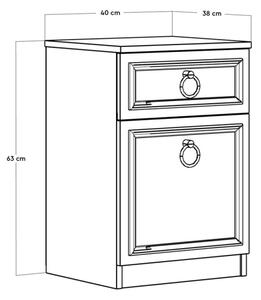Нощно шкафче 63x40 см бял