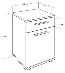 Нощно шкафче 57x40 см кафяв