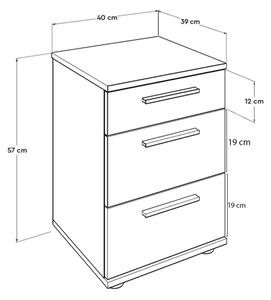 Нощно шкафче 57x40 см кафяв