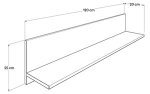 Етажерка 25x120 см кафяв