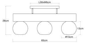 Globo 15656-3D - Полилей за повърхностен монтаж MOITAS 3xE27/40W/230V