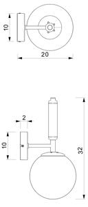 Аплик SPIRA 1xE14/15W/230V черен/месинг