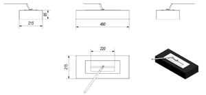 Kratki INDIA/CZARNY/TUV - БИО камина INDIA 8,5x49 см 2,5kW черен