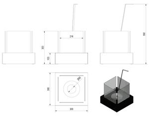 Kratki TANGO3/BIALY/TUV - БИО камина TANGO3 30,3x30 см 1kW бял