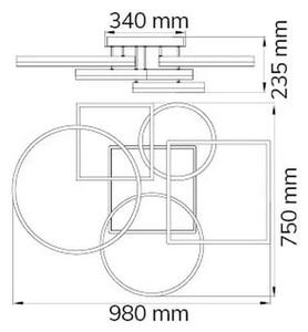 Wofi 11981 - LED Димируем полилей за повърхностен монтаж VAASA LED/80W/230V