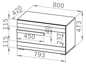 Шкаф за обувки SARPA 50x80 см бял/кафяв