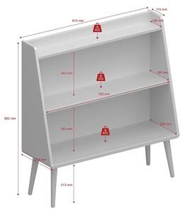 Детска етажерка за книги GAIA 80x81,3 см тюркоаз/дъб