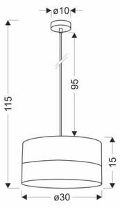 Пендел BIANCO 1xE27/40W/230V бял/кафяв