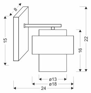 Аплик SPIEGA 1xE27/60W/230V златист/черен