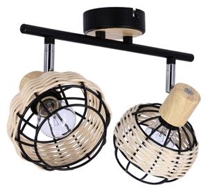 Спот TAJGA 2xE14/40W/230V ратан/черен
