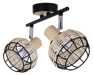 Спот TAJGA 2xE14/40W/230V ратан/черен