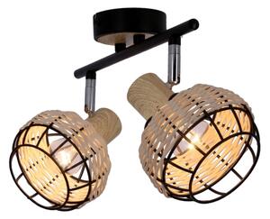 Спот TAJGA 2xE14/40W/230V ратан/черен