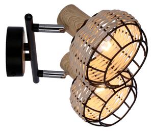 Спот TAJGA 2xE14/40W/230V ратан/черен